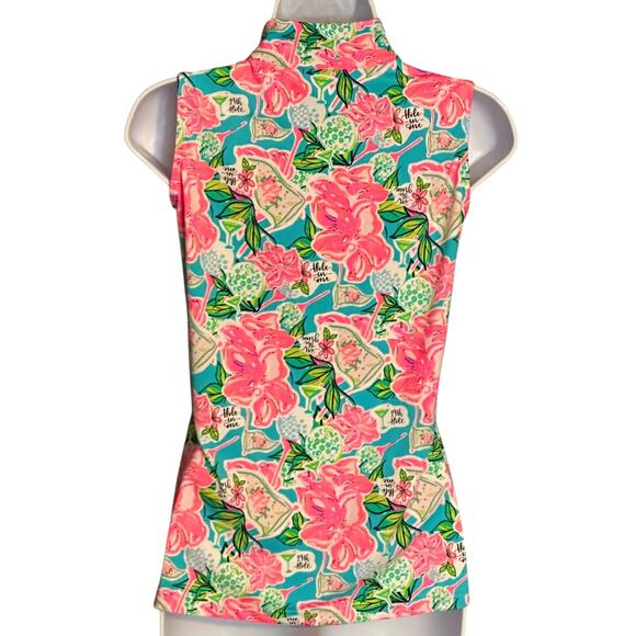 Lulu B Colorful Tank Top Sz Small Blouse Hole In One Golf Travel 19th Hole UPF - Picture 7 of 10